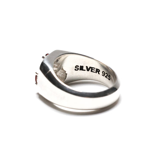 MAPLE 3AM Signet Silver 925 Marquise-Cut Red Topaz Stone back inside view