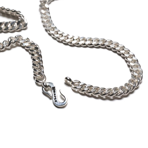 MAPLE 5mm Cuban Link Chain Silver 925 with S-hook clasp closeup