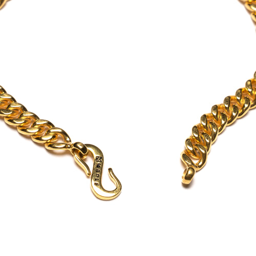 MAPLE 5mm Cuban Link Bracelet 14K Gold clasp and bracelet closeup