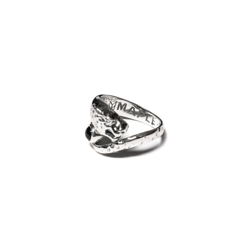 MAPLE Big Cat Ring Silver 925/Onyx Stone back inside view