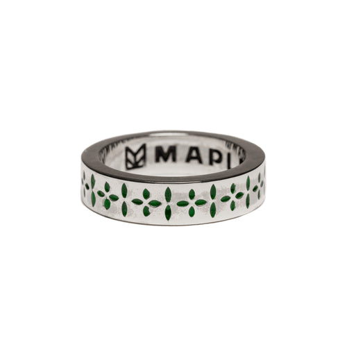 Bandana Ring (Silver 925/Green Enamel)