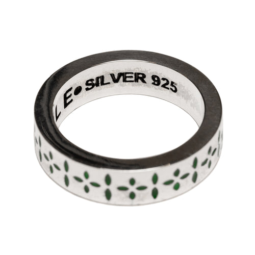 MAPLE Bandana Rin Silver 925 Green Enamel back inside view