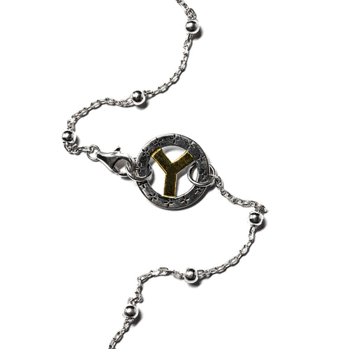 MAPLE Bead Link Chain Silver 925/14K Gold clasp closeup