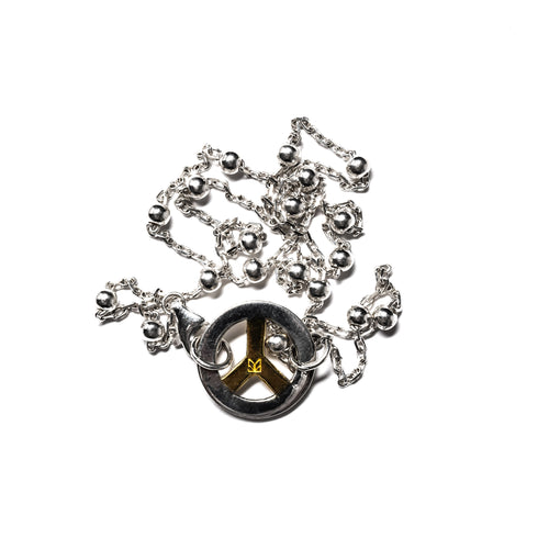 MAPLE Bead Link Chain Silver 925/14K Gold closeup