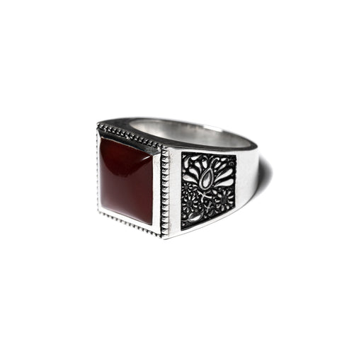 Buick Ring (Silver/Red Garnet)