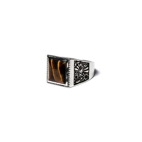 MAPLE Buick Ring Silver 925/Tiger Eye side view