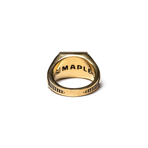 MAPLE Collegiate Ring 14K Gold Labradorite back inside view