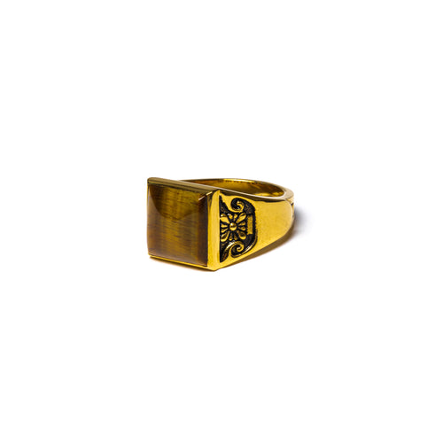 MAPLE Collegiate Ring 14K Gold/Tiger Eye side view