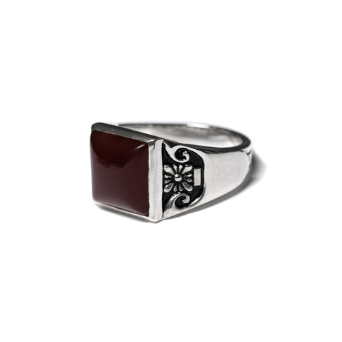 Collegiate Ring (Silver/Red Garnet)