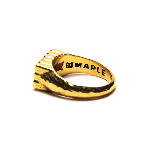 MAPLE Cookie Signet Ring 14K Gold back inside view