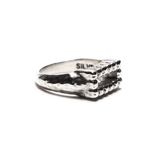 MAPLE Cookie Signet Ring Silver 925 side view