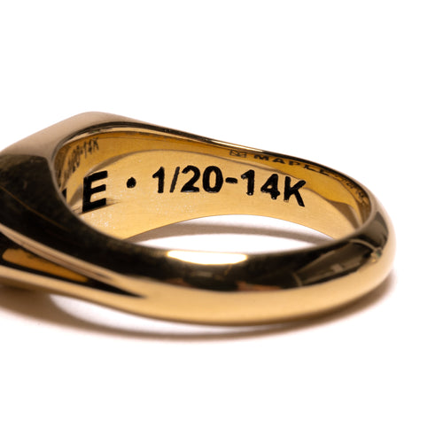 MAPLE Danny Signet Ring 14K Gold Abalone Shell back inside view