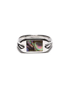 MAPLE Danny Signet Ring Silver 925 Abalone Shell front view