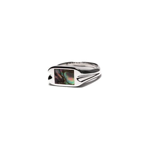 MAPLE Danny Signet Ring Silver 925 Abalone Shell side view