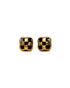 Davie Earrings 14K/Black Resin