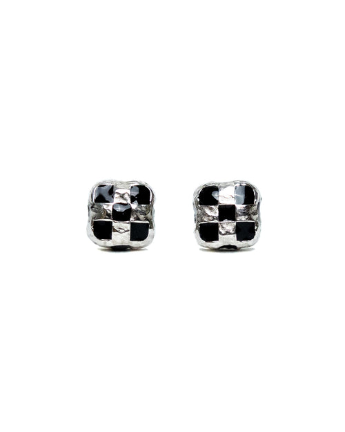 Davie Earrings Silver/Black Resin