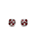 Davie Earrings Silver/Red Resin