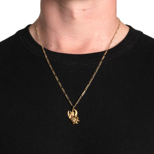 MAPLE Diablo Chain 14K Gold/Topaz Stone on model