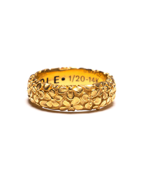 MAPLE Floral Band Ring 14K Gold front view