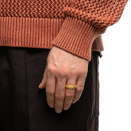 MAPLE Floral Band Ring 14K Gold on finger view