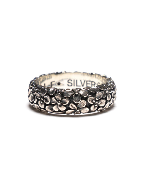 MAPLE Floral Band Ring Silver 925 front view