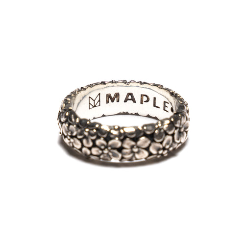 MAPLE Floral Band Ring Silver 925 back inside view