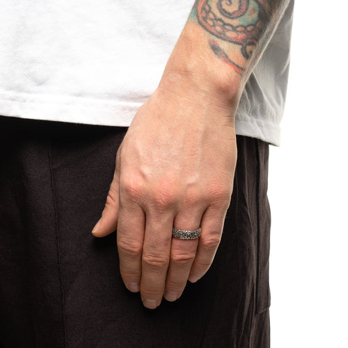 MAPLE Floral Band Ring Silver 925 on finger view