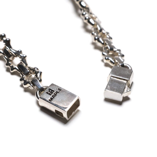 MAPLE Flower Bracelet Silver 925 push clasp closeup