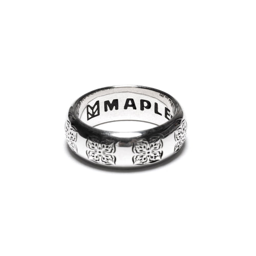 MAPLE Flower Ring Silver 925 back inside view