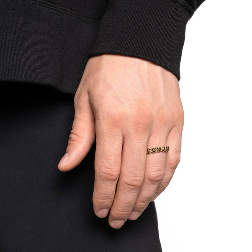 MAPLE Laugh Now Cry Later Ring 14K Gold on finger view
