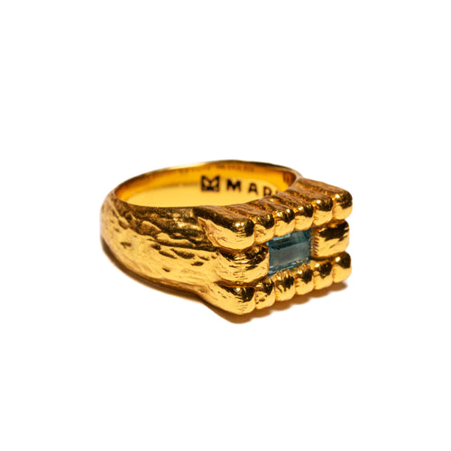 Lil Pool Signet (14K Gold/Aquamarine)