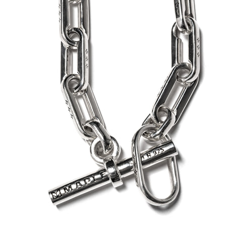 MAPLE Long Link Bracelet Silver 925 clasp and bracelet closeup