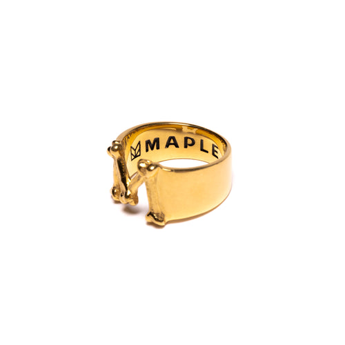MAPLE M Bone Ring 14K Gold back inside view
