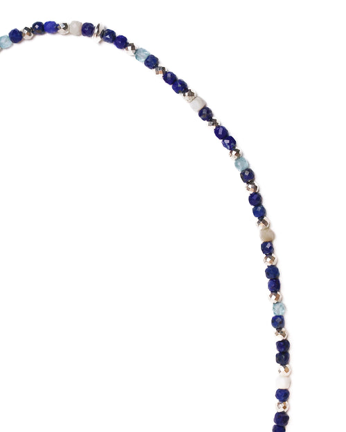 MAPLE Madina Beaded Necklace (Silver 925/Navy)