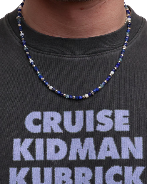 MAPLE Madina Beaded Necklace (Silver 925/Navy)