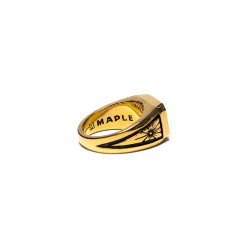 MAPLE Midnight Ring Slim 14K Gold/Green Emerald back inside view