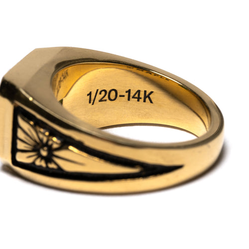 MAPLE Midnight Ring Slim 14K Gold/Green Emerald back inside view