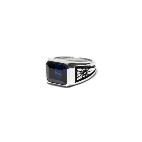MAPLE Midnight Ring Slim Silver 925/Blue Sapphire side view