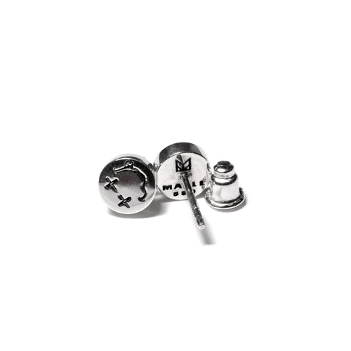 MAPLE Nevermind Stud Earrings Silver 925 front and back view & earring post stud