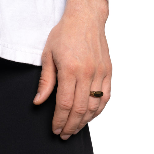 MAPLE Nugget Ring Slim 14K Gold on finger view