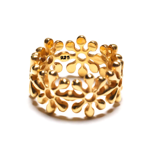 MAPLE Orbit Ring 14K Gold back inside view 925 engraved