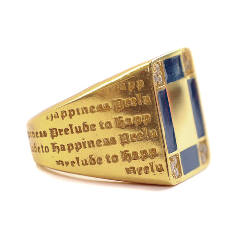 Prelude Signet (14K Gold/Navy/Topaz)