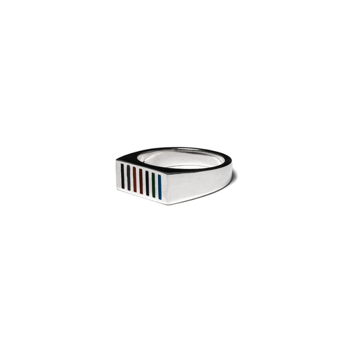 MAPLE Prism Ring Silver 925/Multi Coloured Resin side view