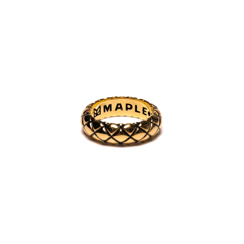 MAPLE Quilted Band 14K Gold front view