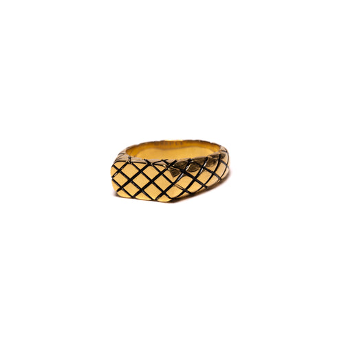 Quilted Signet Slim (14K Gold)