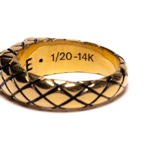 Quilted Signet Slim (14K)