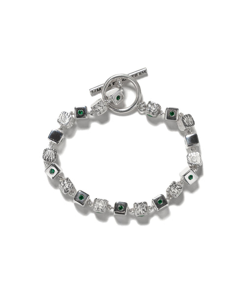 MAPLE Romi's Bracelet Silver 925 Green Emerald Gemstones front view