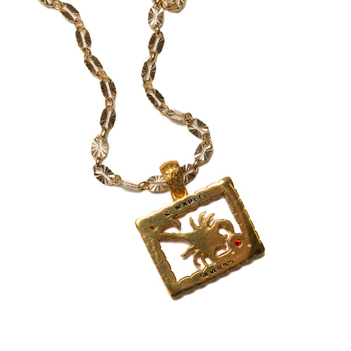 MAPLE Scorpio Chain 14K Gold Zircon Stone back pendant