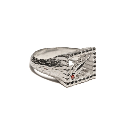 Scorpio Signet (Silver/Zircon)