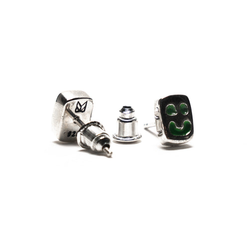 MAPLE Smiley Earring Silver 925 & enamel front and back with earring post stud